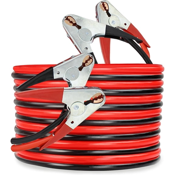 Jumper Cables, 25ft Long, 2-Gauge, 600 AMP - Commercial Automotive  Booster Cables -   ATV