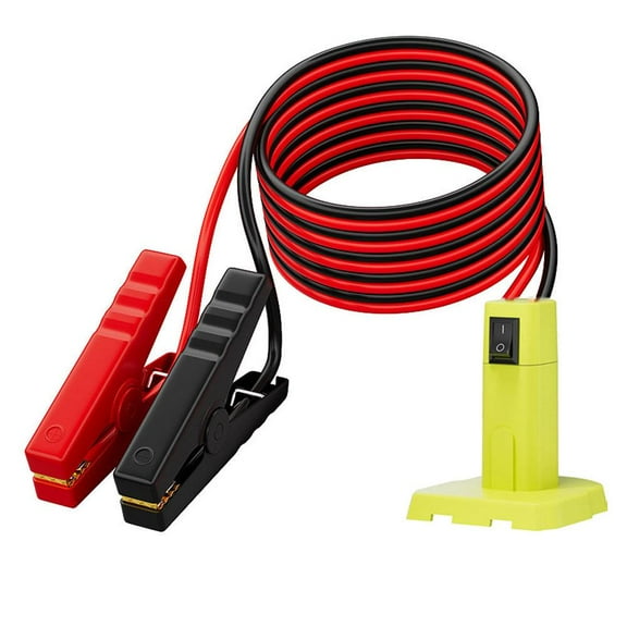 Jumper Cables Adapter for R.yobi 18V Battery,12AWG 6FT Portable Battery Jump Starter Automotive Booster Cables Power for Car Jump Starting Using Tool