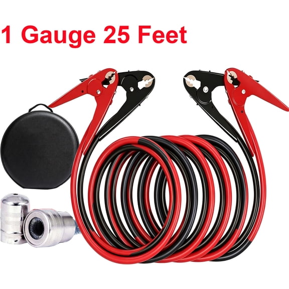 Jumper Cables Heavy Duty Automotive Booster 1 Gauge 25 Feet for Car SUV and Trucks,Car Cable Jumpers