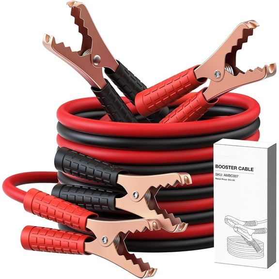 Jumper Cables for , Heavy Duty Automotive Booster Cables for Jump Starting or Weak (10- (10-Gauge)