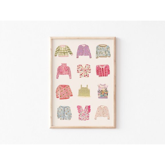 Jumper Fashion Illustration Wall Art Print, Unframed Paper Poster 8x10in