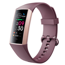 Jumper Waterproof Smart Fitness Tracker Watch with Blood Pressure & Heart Rate Monitoring, Magnetic Charging - Easy Operation, Compatible with Android & Apple Phones for All Ages,Purple