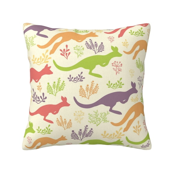 Jumping Animal Vintage Silhouette Decorative Throw Pillow Case Square Pillowcase Cushion Covers Sofa Couch Car Bedroom 18x18 Inch