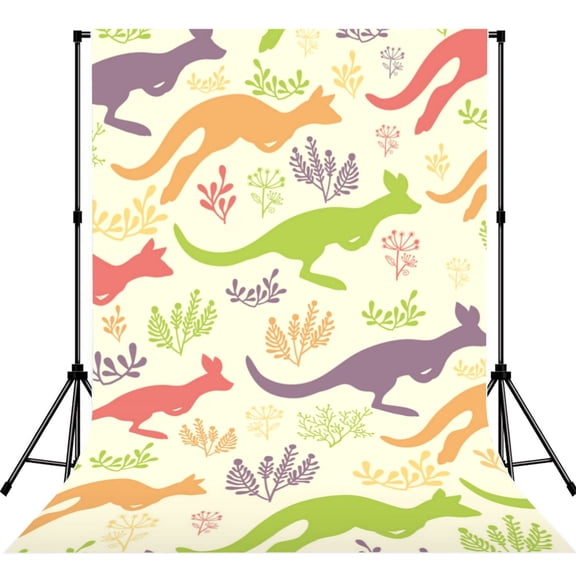 Jumping Animal Vintage Silhouette Photography Backdrop 5x7Ft Background for Photo Studio Video Recording Birthday Party Wedding Home Decor
