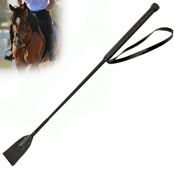 Jeffers Equine 20 Inch Horse Jumping Bat Stick Riding Crop with Grip Handle for Training, Barrel Racing, Rodeo, Groundwork - Black