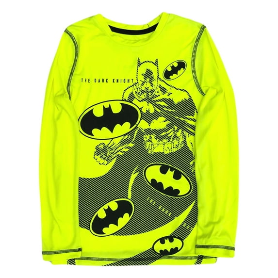 Jumping Beans Active Boys Silky Long Sleeve Yellow Batman T-Shirt Tee Shirt 12