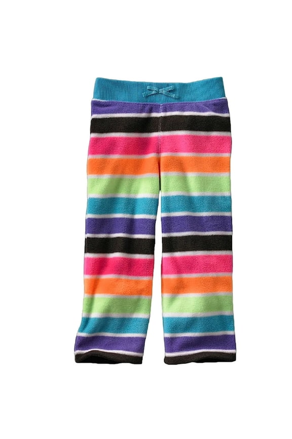 Baby Girls Multicolor Fleece Pants (6 Months)
