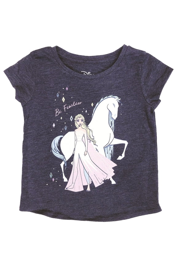 Jumping Beans Disney Frozen Toddler Girls Blue Be Fearless Elsa T-Shirt Tee 2T