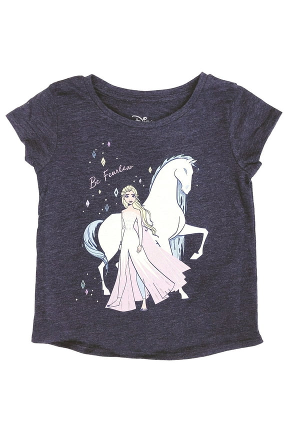 Jumping Beans Disney Frozen Toddler Girls Blue Be Fearless Elsa T-Shirt Tee 5T