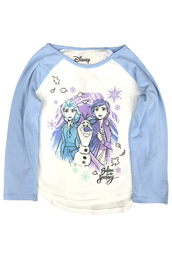 Disney Frozen Toddler Girls Blue Elsa & Anna T-Shirt Tee Shirt 4T