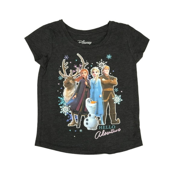 Jumping Beans Disney Frozen Toddler Girls Gray Hello Adventure T-Shirt Tee 4T