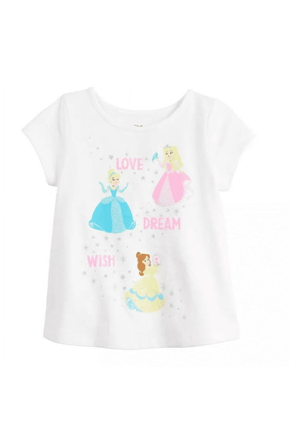 Disney Princess Belle, Aurora & Cinderella Baby Girl Graphic Tee 12m