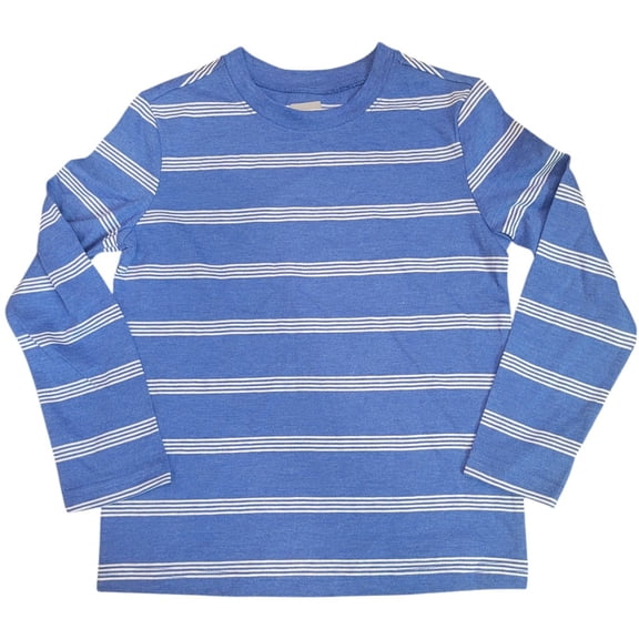 Jumping Beans Essentials Tee Size 5, Blue/White Stripes, Long Sleeve
