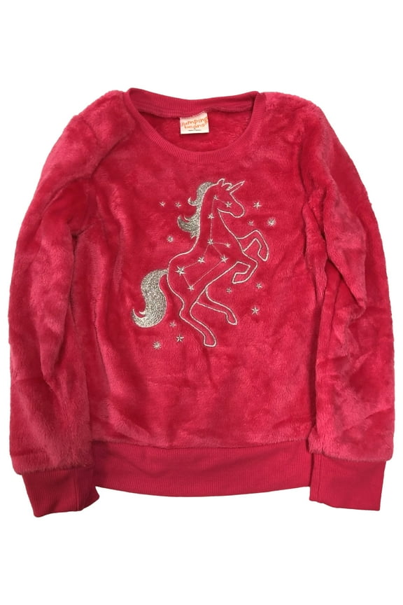 Girls Hot Pink & Silver Unicorn Stars Constellation Sweatshirt 4