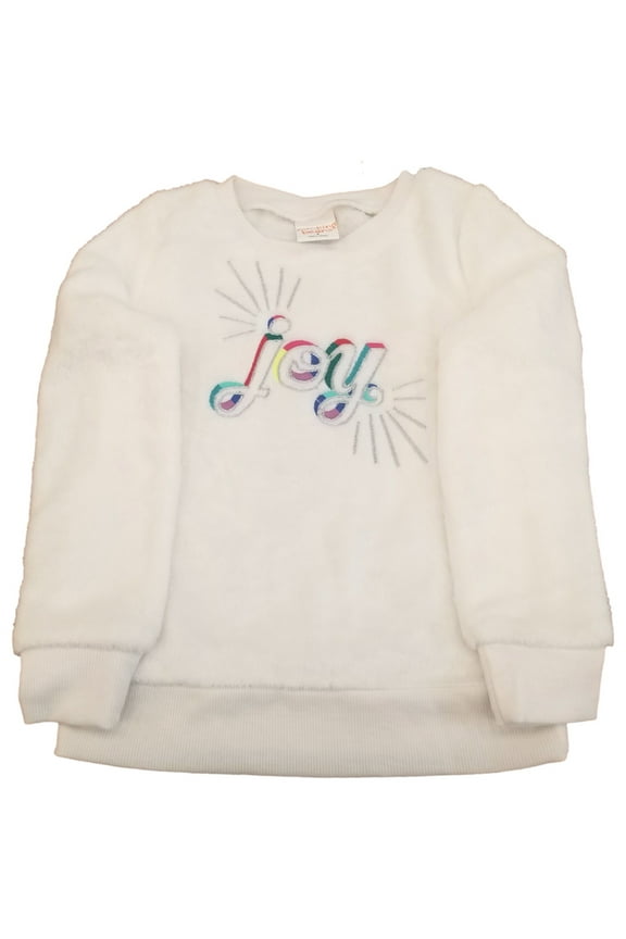Girls Joy Cream Colored Soft Faux Fur Furry Sweatshirt 6x