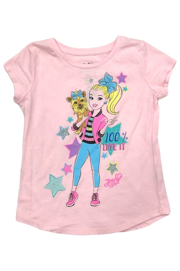 Jumping Beans Girls Pink Sparkle Short Sleeve Jojo Siwa T-Shirt Tee Shirt 8