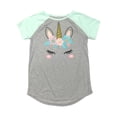 thumbnail image 1 of Jumping Beans Girls Short Sleeve Gray & Green Sparkle Unicorn T-Shirt Tee 6, 1 of 1