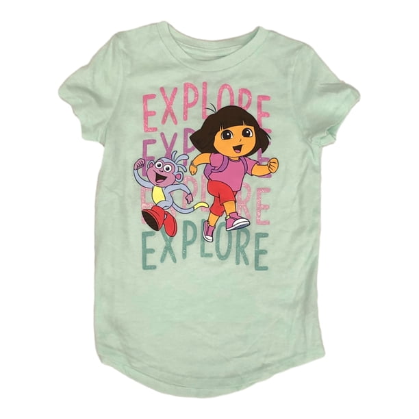トップス DORA Jumping Beans Girls Short Sleeve Mint Green Dora the Explorer Tee