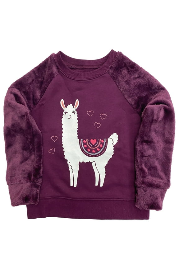 Girls Softest Fleece Purple Llama Sweatshirt Top 4