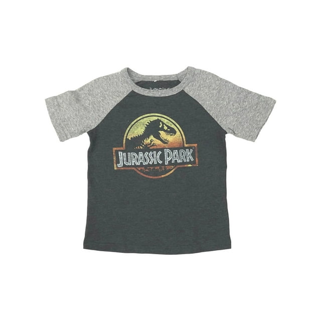 Jumping Beans Jurassic Park Toddler Boys Gray Short Sleeve Dinosaur Tee Shirt 4T
