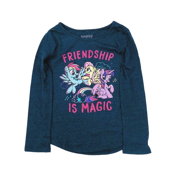 Jumping Beans My Little Pony Girls Blue Glitter Friendship Is Magic T-Shirt 4