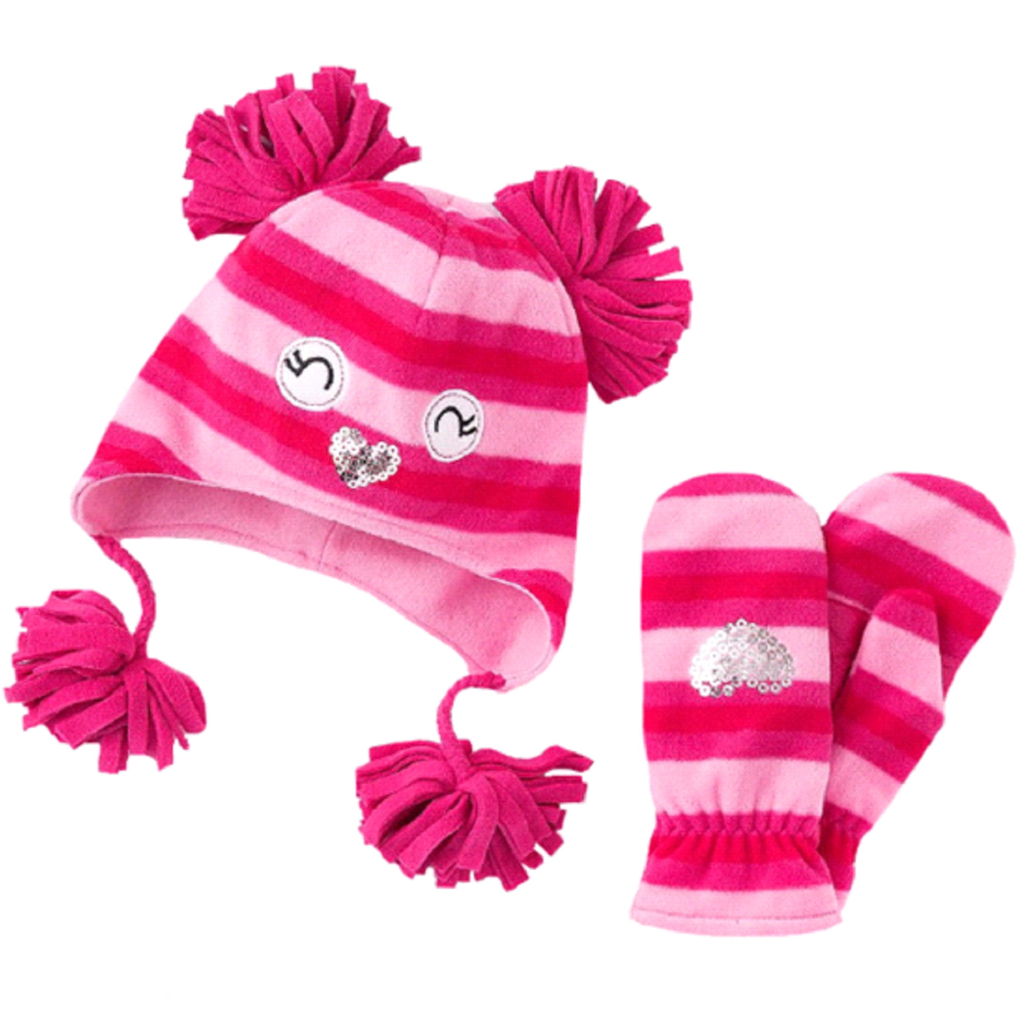 Jumping Beans Owl Face Big Girls Hat & Mittens (1012)