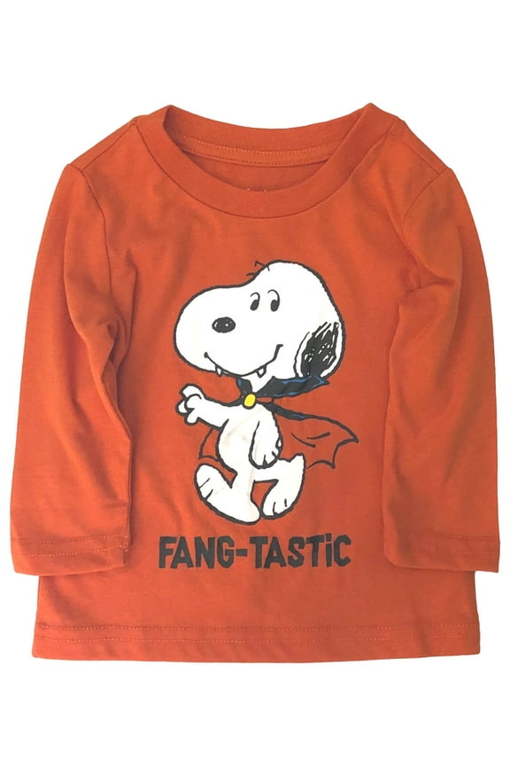 Jumping Beans Peanuts Infant Boys Long Orange Snoopy Dog Halloween Tee Shirt 6m