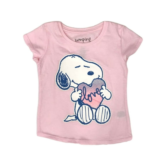 Jumping Beans Peanuts Toddler Girls Pink Snoopy Dog Love T-Shirt Tee Shirt 5T