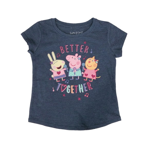 Jumping Beans Peppa Pig Girls Blue Sparkle Better Together T-Shirt Tee Shirt 5