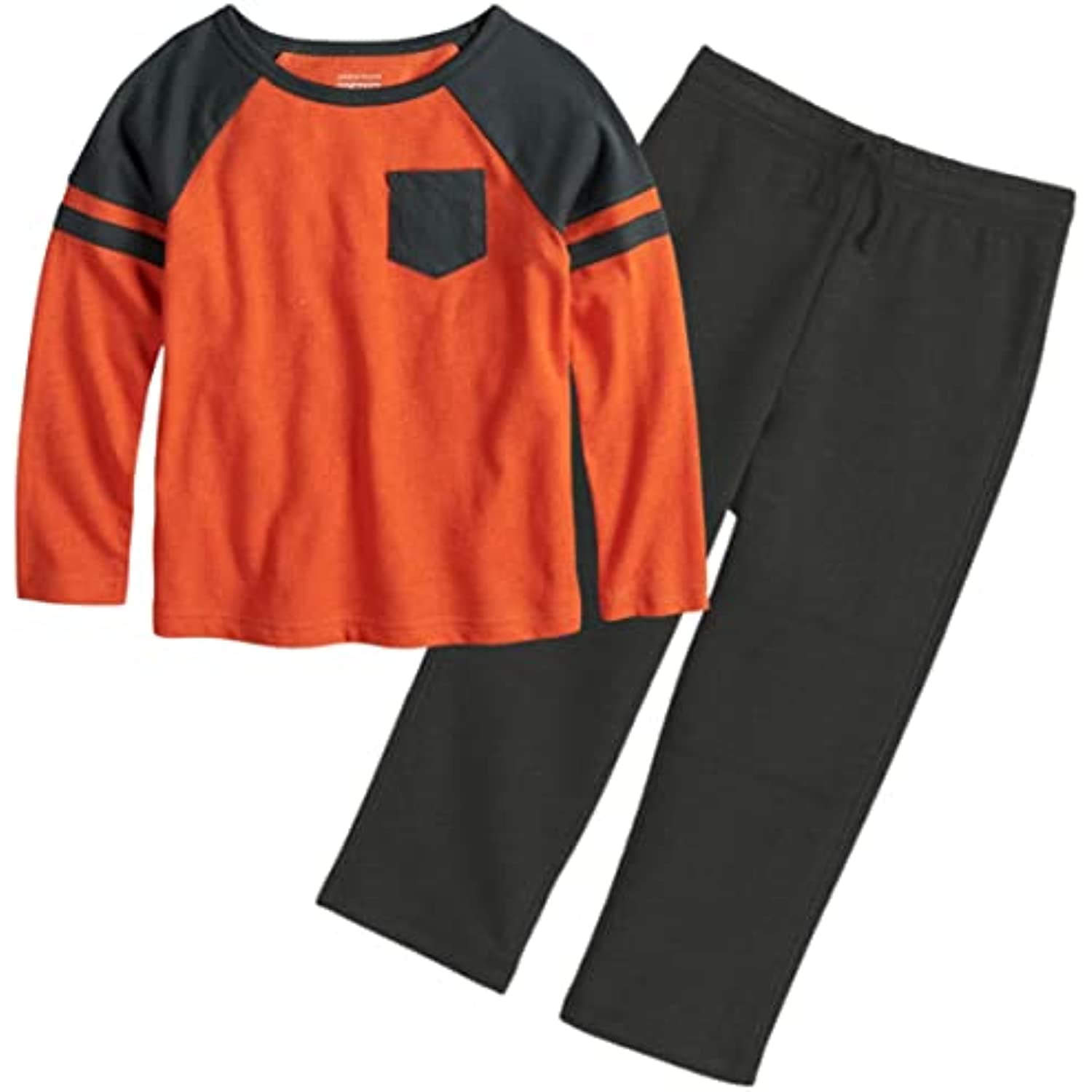 Jumping Beans Toddler Boy Colorblock Raglan Pocket Tee Fleece Pant Set 2pc 12M