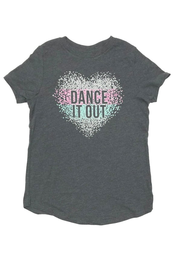 Toddler Girls Gray Glitter Dance It Out T-Shirt Tee Shirt 2T