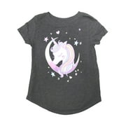 Jumping Beans Toddler Girls Gray Glitter Unicorn T-Shirt Tee Shirt 2T