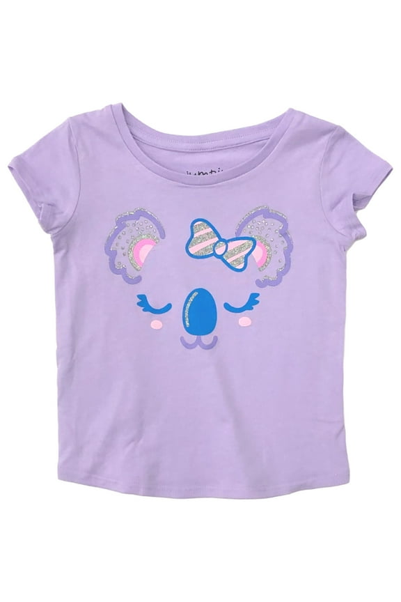 Toddler Girls Purple Glitter Koala Bear T-Shirt Tee Shirt 4T