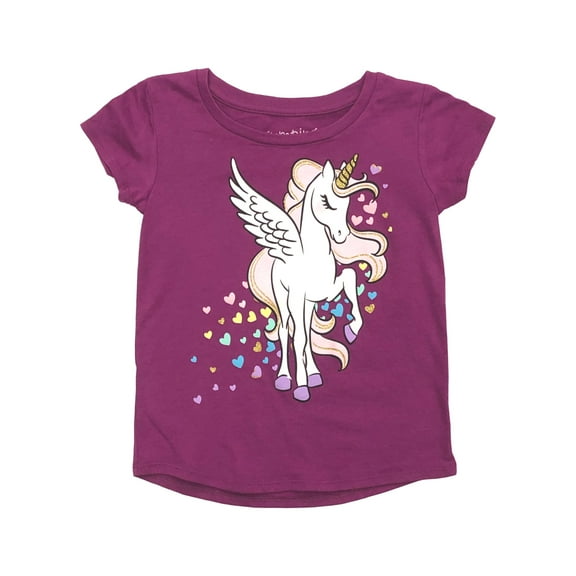 Jumping Beans Toddler Girls Purple Glitter Pegasus Unicorn T-Shirt Tee Shirt 4T