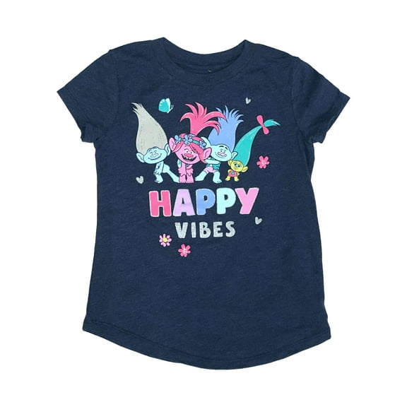 Jumping Beans Trolls Movie Girls Blue Happy Vibes Poppy T-Shirt Tee Shirt 4