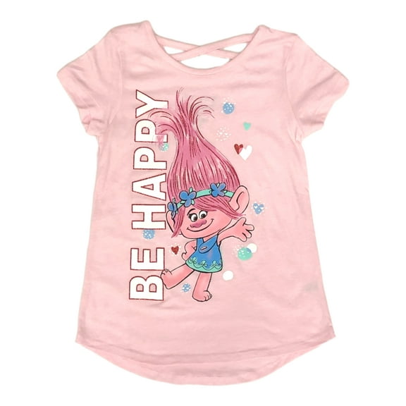 Jumping Beans Trolls Movie Girls Pink Be Happy Poppy T-Shirt Tee Shirt 4