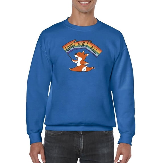 Jumping Corgi Love For All Sweatshirt Men -Smartprints Designs, Male Large