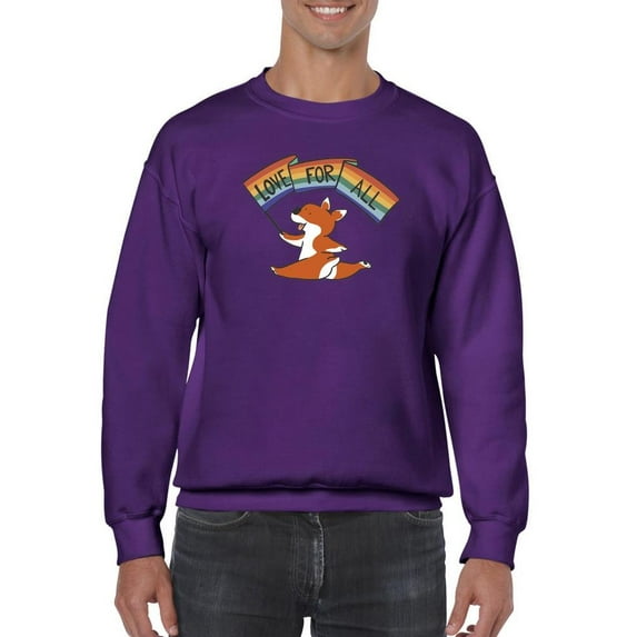 Jumping Corgi Love For All Sweatshirt Men -Smartprints Designs, Male XX-Large