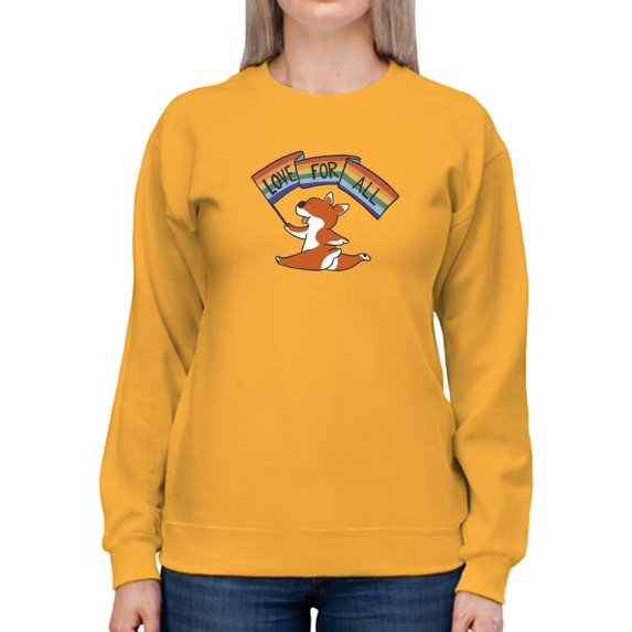 Jumping Corgi Love For All Sweatshirt Women -Smartprints Designs, Female x-Large