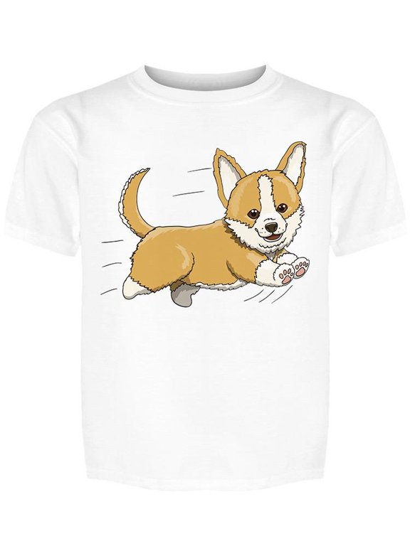 Jumping Corgi Puppy Tee Girl's -Image by Shutterstock