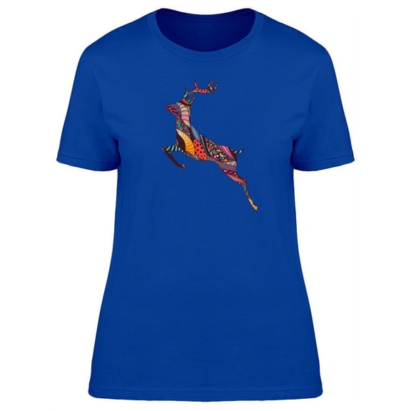 Jumping Deer Abstract Art Inside T-Shirt Women -Image by Shutterstock, Female Large