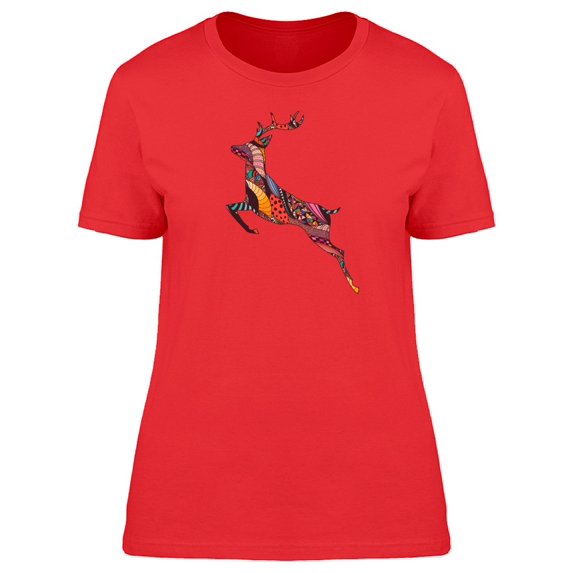 Jumping Deer Abstract Art Inside Tee Women's -Image by Shutterstock