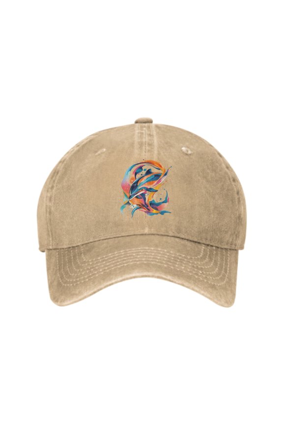 Jumping Dolphin Baseball Caps for Men Women Adjustable Casual Trucker Hats for Fishing Outdoor Activities Fashion Hats