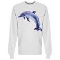 thumbnail image 1 of Jumping Dolphin In Watercolor Sweatshirt Men -Image by Shutterstock, Male XX-Large, 1 of 2
