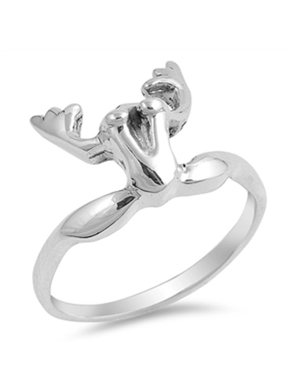 Jumping Frog Animal Girlfriend Ring 925 Sterling Silver Band Jewelry Female Male Unisex Size 9