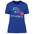 thumbnail image 1 of Jumping, Horse And Rider T-Shirt Women -Image by Shutterstock, Female XX-Large, 1 of 2
