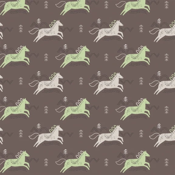 Jumping Horses Flannel Fabric