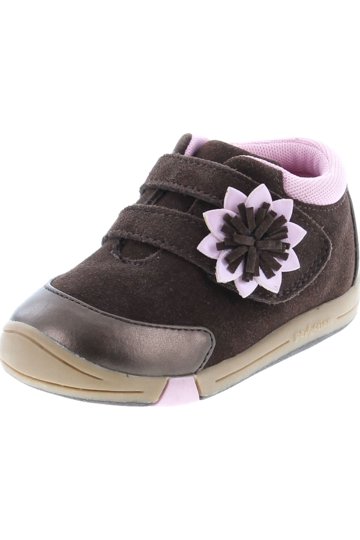 Bottes Jumping Jacks Pour Petites Filles - Suède Marron Avec Fleur Rose - Pointure 5W - Très Bon état