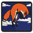 thumbnail image 1 of Jumping Leaping Fox Applique Multi-Color Embroidered Hook & Loop Patch - 3.5 Inch Large, 1 of 5