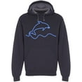thumbnail image 1 of Jumping Neon Dolphin Silhoutte Hoodie Men -Image by Shutterstock, Male x-Large, 1 of 2